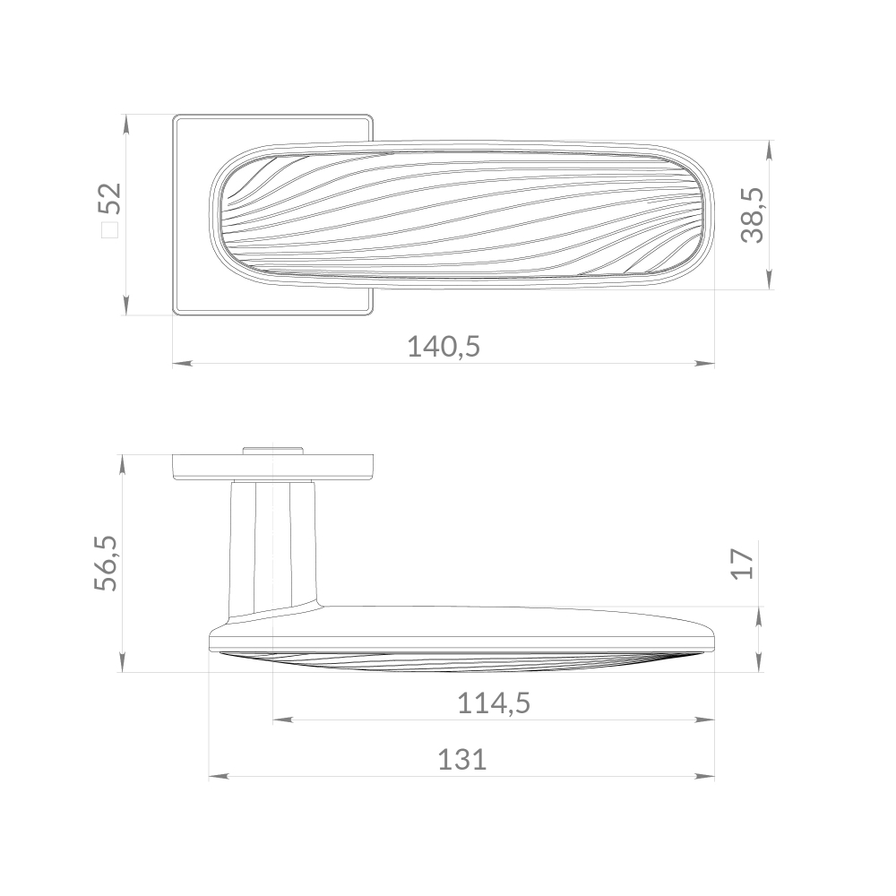 Ручка раздельная K.EST.Q52.SHADE SSG/BL-39 сатинированное золото/черный