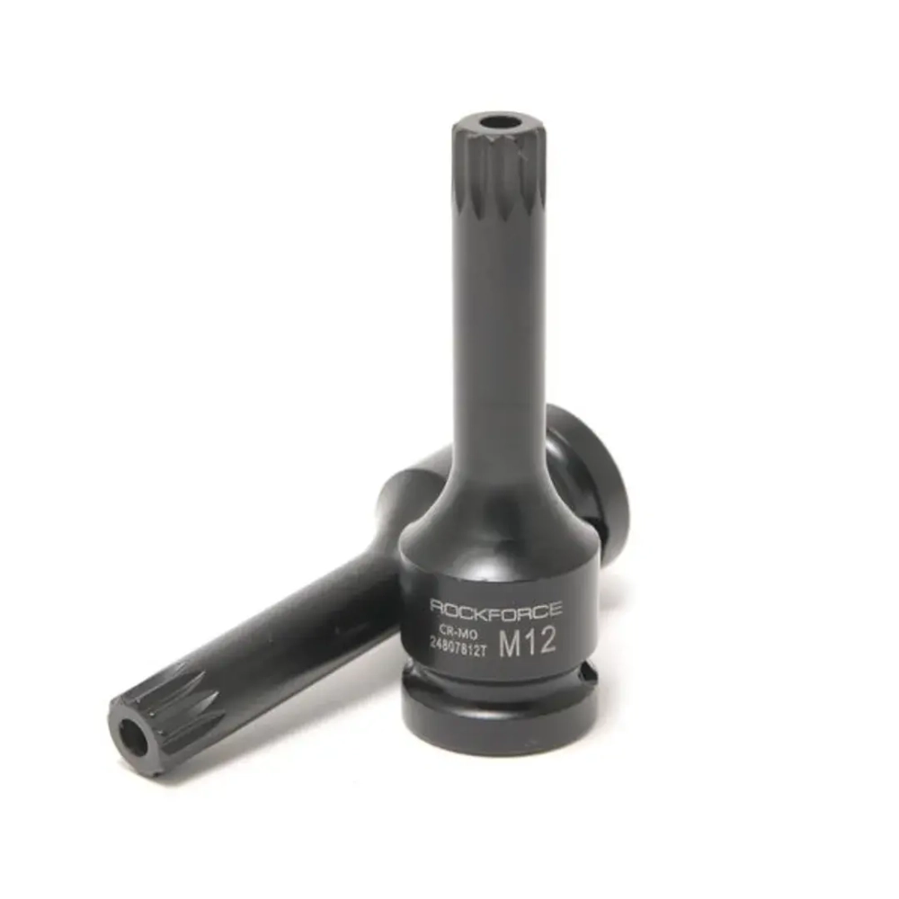 Головка-бита SPLINE ударная M12 с отверстием, 1/2'' RockForce##Rock FORCE RF-24807812T