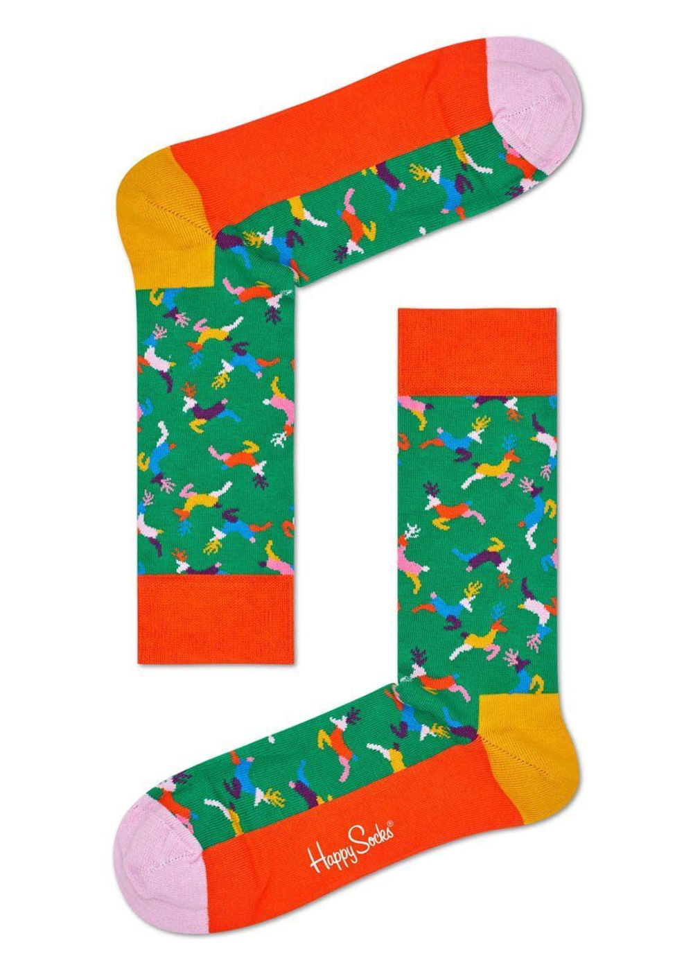 Носки унисекс Reindeer Sock с оленями (Размер: 25) (Цвет: зеленый)