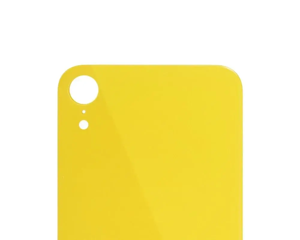 Задняя крышка для iPhone Xr (A2105) Желтый (стекло, широкий вырез под камеру, логотип)