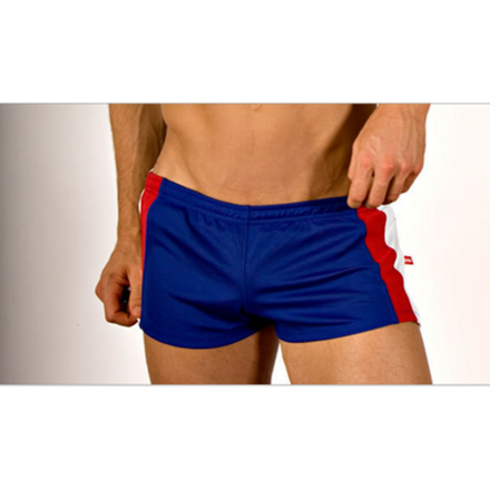 Мужские шорты ультракороткие пляжные синего цвета с полосками AussieBum Shorts Blue