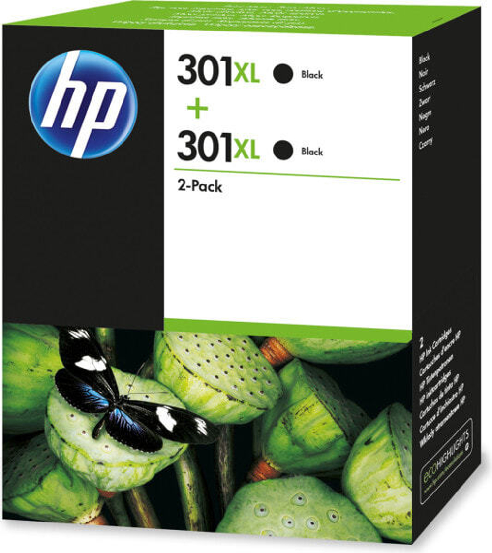 Струйный картридж черный HP 301XL 2 упаковки