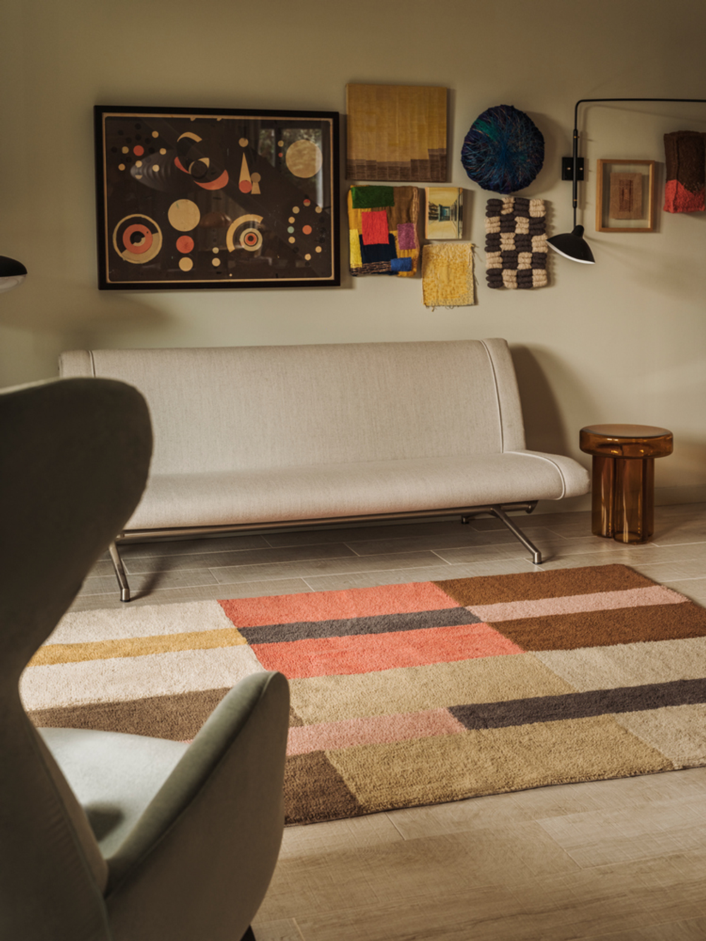 Шерстяной стираемый ковер Lorena Canals Chroma Stripes Spice Coral R (80 x 230 см)