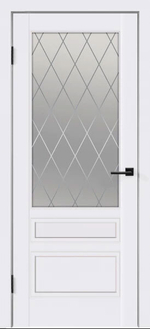 Дверь межкомнатная Scandi 3V Белый RAL 9003 остекленное полотно