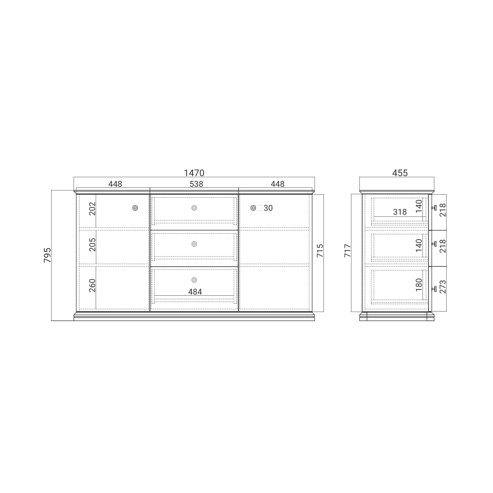 Комод CRYSTAL CRD012 на цоколе