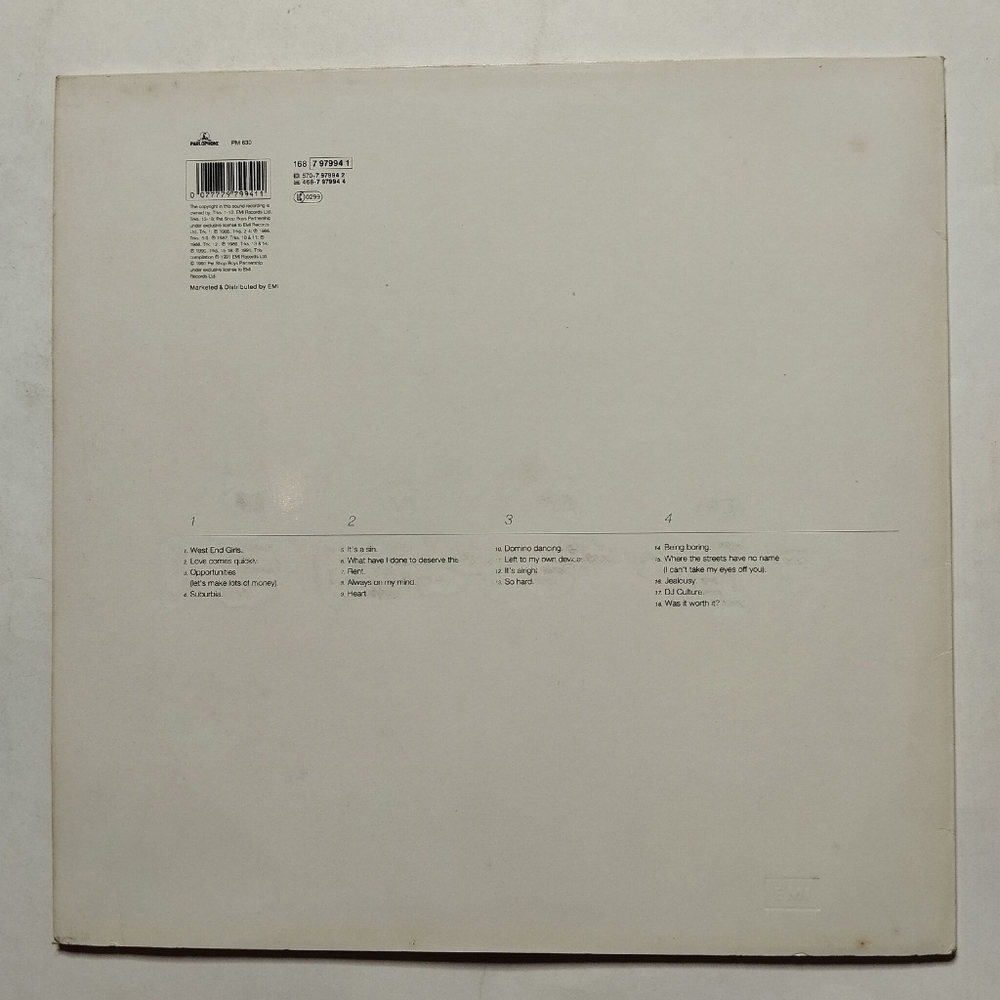 Винтажная виниловая пластинка LP Pet Shop Boys Discography (The Complete Singles Collection) (Germany 1991)