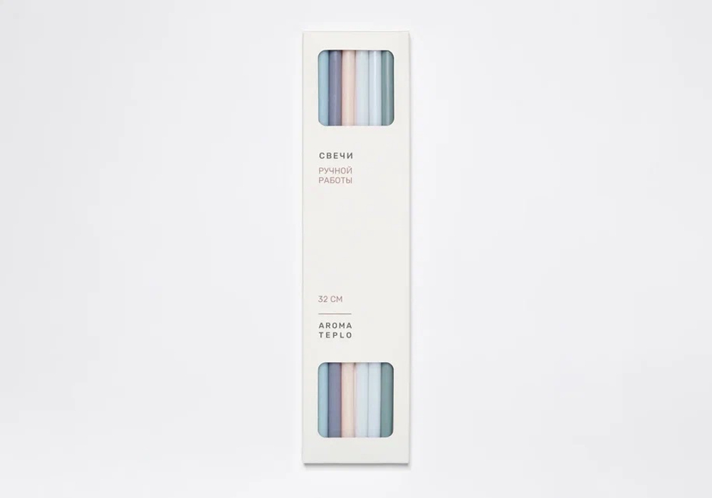 AROMATEPLO Свеча тонкая 32 см, в наборе из 8 шт.