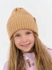 Шапка тыква из смесовой шерсти однослойная "Песок"