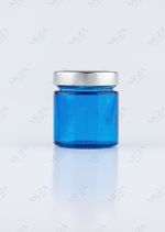 Баночка синее стекло с металл. крышкой 200 мл.