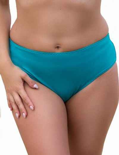 Однотонные пляжные трусики-бразилиана (Размер: M) (Цвет: бирюзовый)