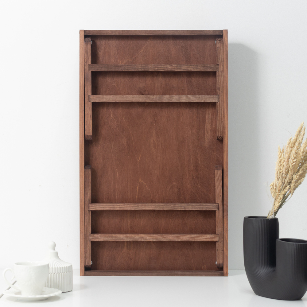 Столик для завтрака в постель, 52х31х24, Lazy Sunday, для ноутбука, поднос, деревянный, для кухни, браун / бейц, Dipriz