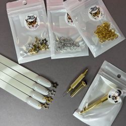 1861 Пирсинг для ногтей "Звёздочки" металл 10 шт