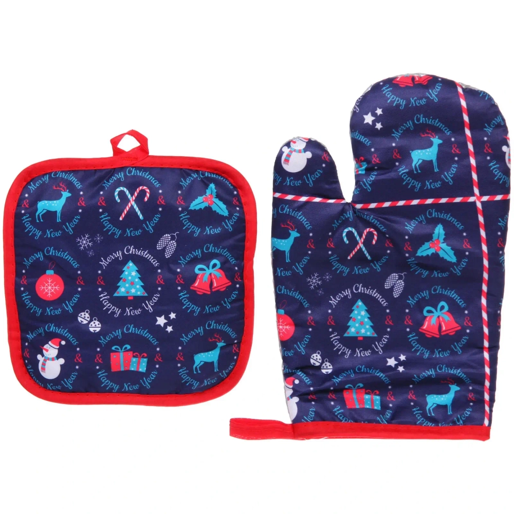 Прихватка в наборе с прихваткой-варежкой «Новогодний хоровод» 25,5*16 см, 17*17 см