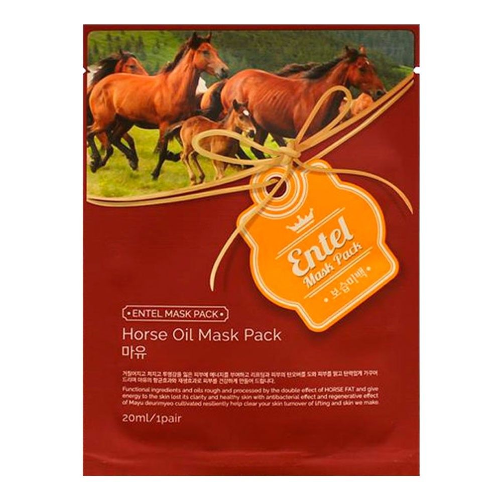 Xaikorea. Маска для лица с экстрактом лошадинного масла Entel Horse Oil Mask Pack