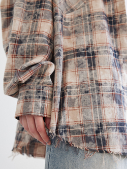 Рубашка Grunge, сине-бежевая