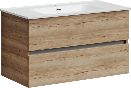 Тумба с раковиной Sancos Urban, 89 см., ламинат коричневый, UR90EG