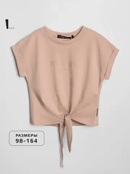 Стильная футболка на завязках хлопковая