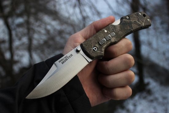 Складной нож Cold Steel 23JD Double Safe Hunter c клинком из стали 8Cr13MoV, рукоять GRN