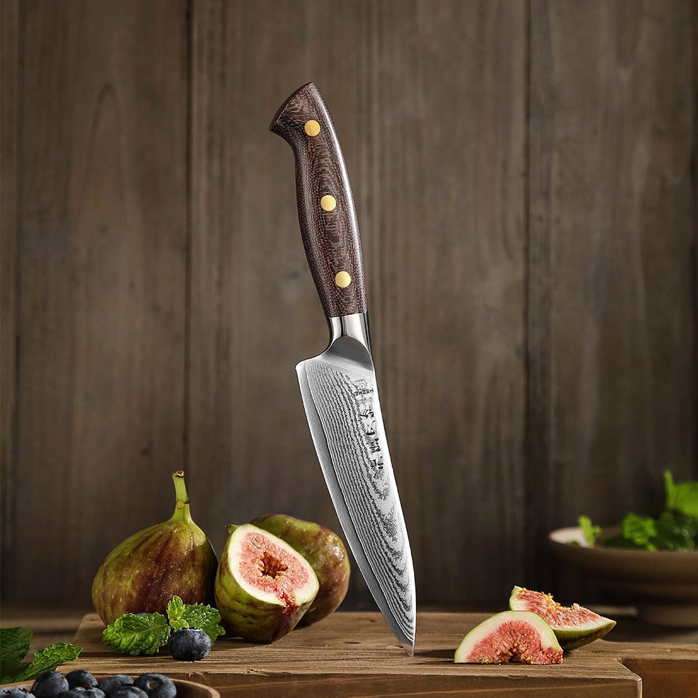 Кухонный нож Hezhen X02M Utility нож 5 дюймов клинок 67 Layers Damascus рукоять микарта, длина лезвия 13,5 см