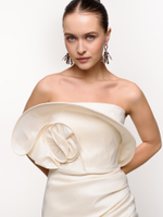 Серьги "Grain brown pearl brush" Silver