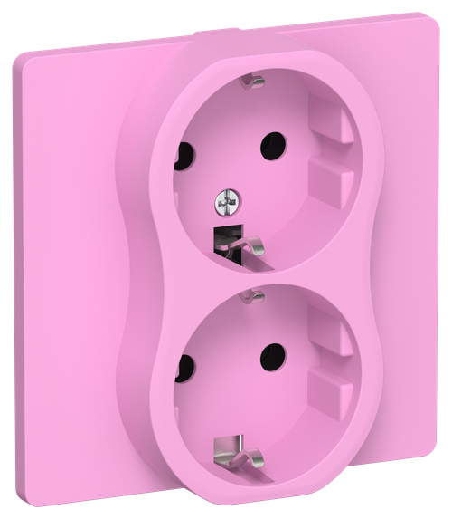 FLITE Розетка 2-местная с заземлением без защитных шторок 16А РС12-0-К-ФлПр пурпурный IEK