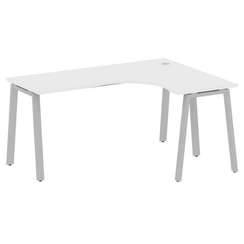Metal System Стол криволинейный правый на А-образном м/к БА.СА-4 (R) Белый/Металл Серый 1600*1200*75