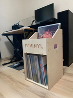 Ящик кейс органайзер для хранения до 200 виниловых пластинок I.LOVE.VINYL без покраски (ILVBOX200) с гравировкой
