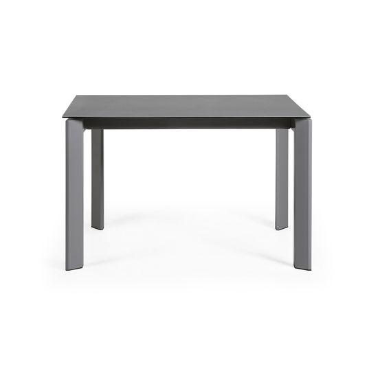 Стол раскладной Atta 120(180) x80 антрацит, керамика Vulcano Roca