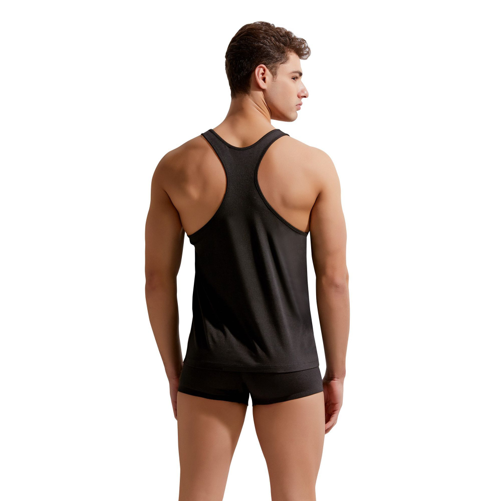 Хлопковая мужская майка-борцовка Gauvine (Размер: M) (Цвет: черный)