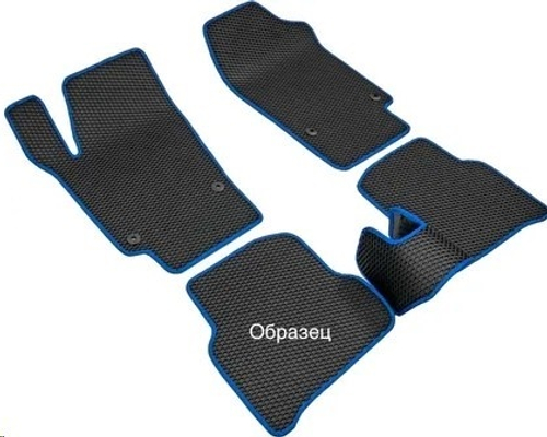 Коврики на пол /2170 Приора/ EVA черные, кант синий (ПТП64)