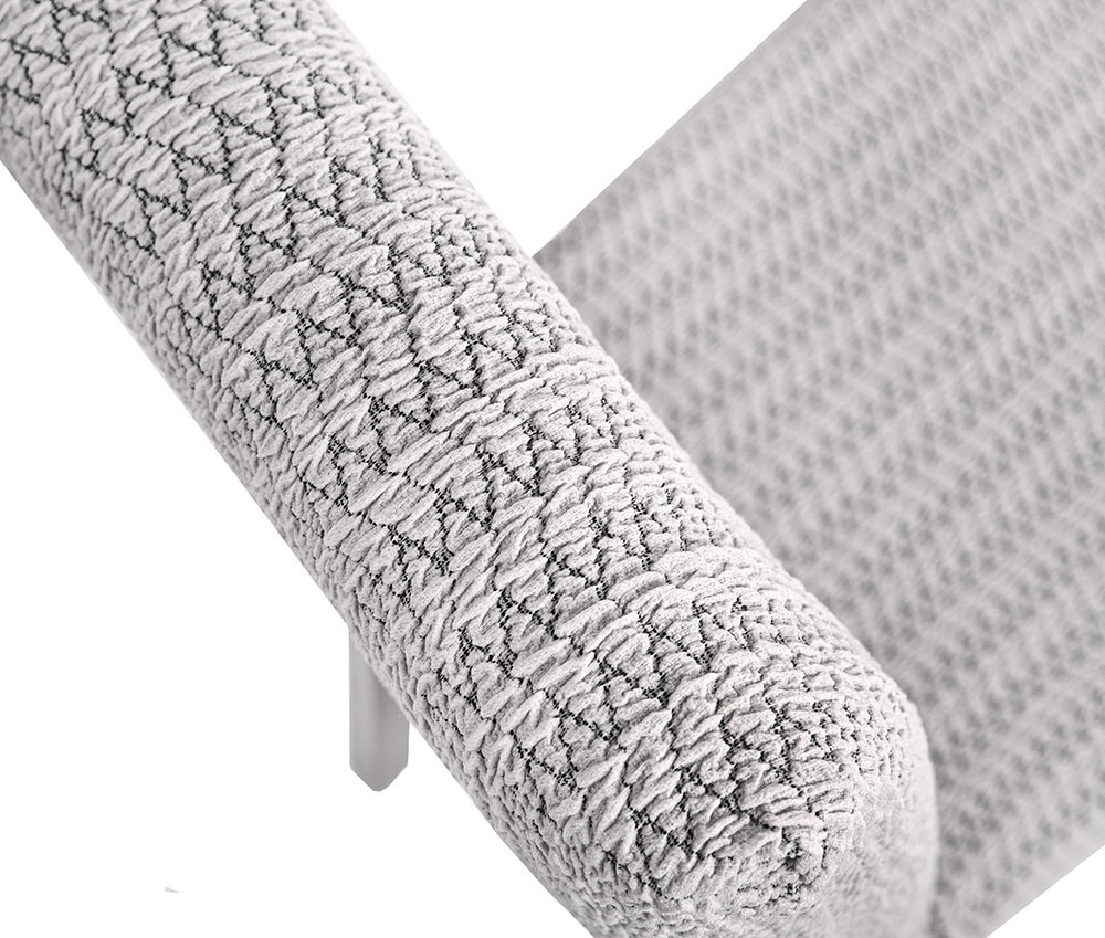 Чехол на стул без оборки Зигзаг, цвет Слоновая кость