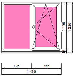 Пластиковое окно  1195 х 1450 ТермА Эко