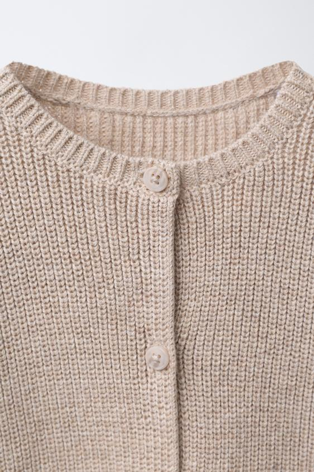 ZARA КОМБИНЕЗОН ИЗ ТРИКОТАЖА С ЖЕМЧУЖИНАМИ, ПЕСОЧНЫЙ МЕЛАНЖ