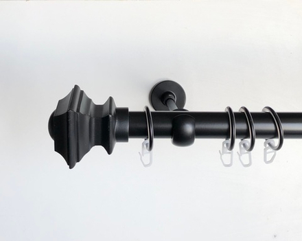 Карниз кованый для штор "Верди" d25 мм однорядный, цвет черный матовый