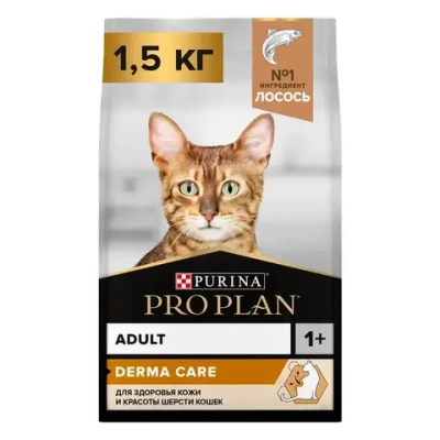 Pro plan cat adult elegant сухой корм для взрослых кошек для кожи и шерсти с лососем - 1,5 кг