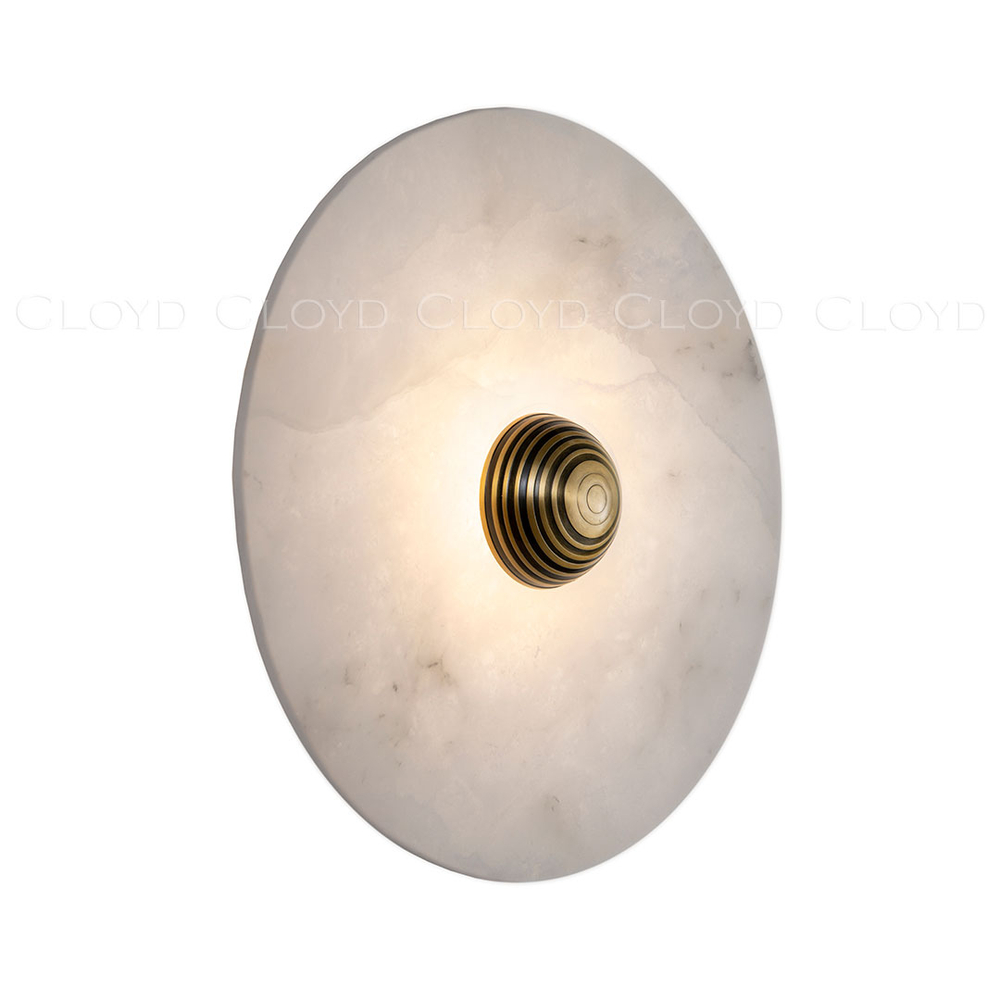 Бра Cloyd AXIOM-A W1 / Ø30 см - алебастр - латунь (арт.20332)