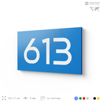 Номер на дверь 613, табличка на дверь для офиса, квартиры, кабинета, аудитории, склада, голубая 120х70 мм, Айдентика Технолоджи