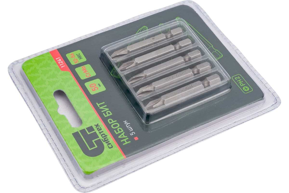 Набор бит PH2x50, сталь CrMo, 5 шт.// Сибртех