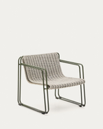 Кресло Maurina из оцинкованной стали зелёного цвета и зелёным шнуром