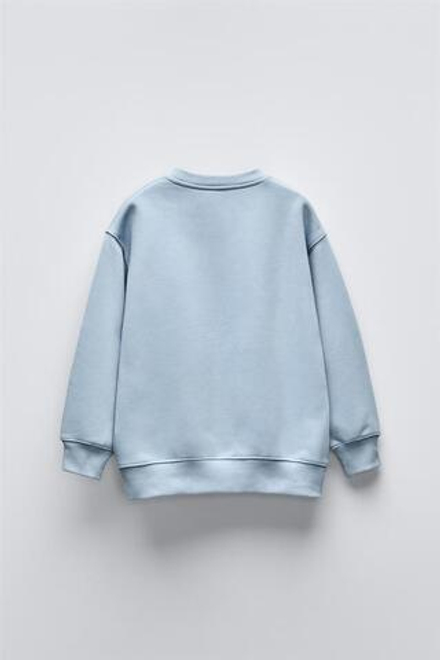 ZARA ТОЛСТОВКА В СТИЛЕ ПРЕППИ, ГОЛУБОЙ