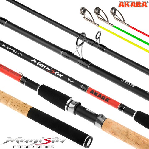 Удилище штекерное угольное фидерное 3 колена Akara Magista Feeder TX-30 (90-120-150) 3,9 м