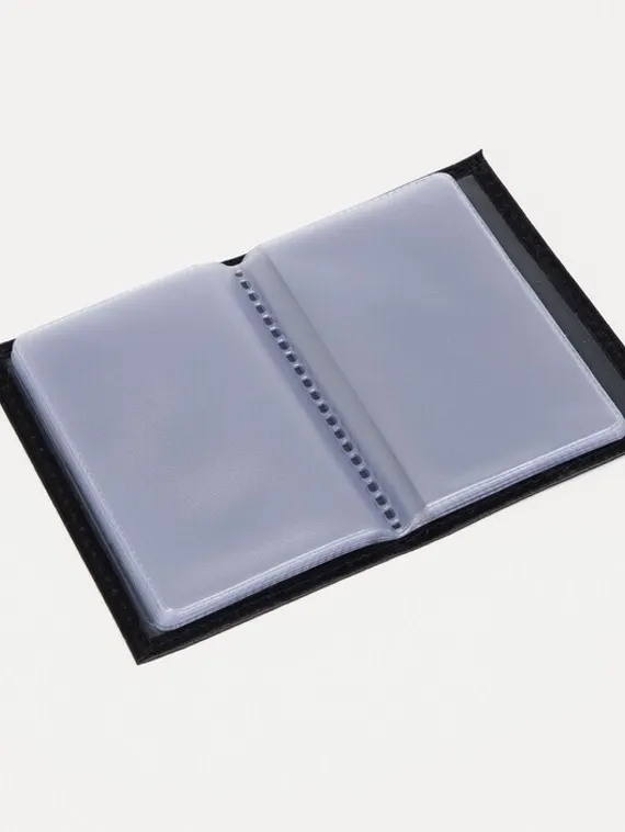 Визитница вертикальная, 18 листов, цвет чёрный