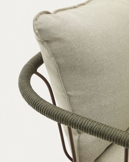 Salguer Кресло из зеленого шнура и стали с коричневой окраской La Forma Испания