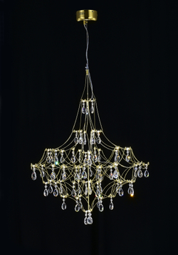 Подвесная люстра светодиодная с пультом и хрустальными подвесками Asfour MyFar Allegria MR2642-66P-50AD