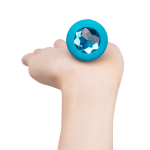 Бирюзовая вибрирующая втулка b-Vibe Vibrating Jewel Plug S/M BV-030-TL