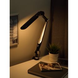 Настольный светильник ЭРА NLED-496-12W-BK светодиодный на струбцине черный