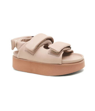 Кожаные босоножки nappa puffer INUIKII - бежевый(70106-150)