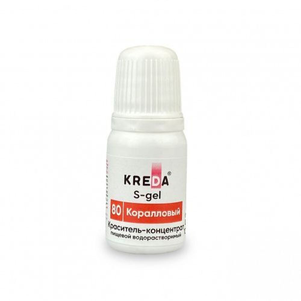 Краситель S-gel &quot;KREDA&quot; 80 коралловый 10 мл