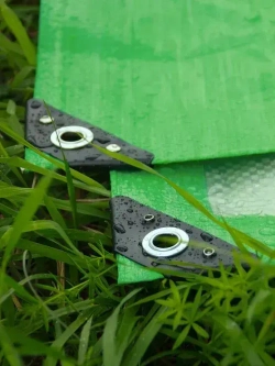 Тент укрывной усиленный 4х6м., 120г/м2 с люверсами, полог универсальный (туристический, строительный, садовый) Миротент, Россия