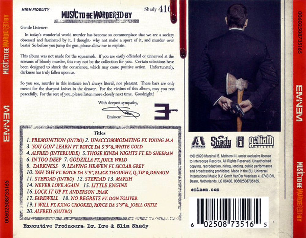 Eminem, Slim Shady / Music To Be Murdered By (CD)